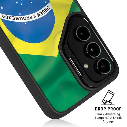 Brazil Flag Galaxy S25 Kickstand Case